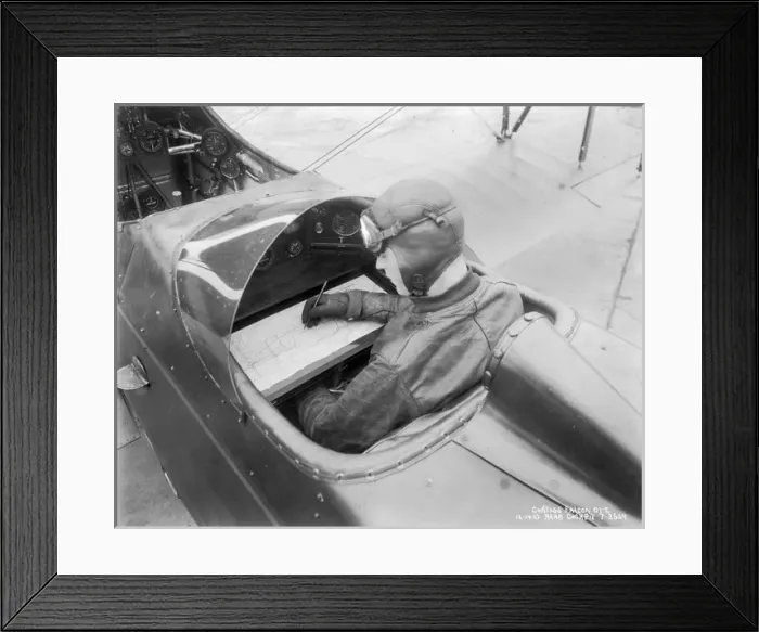 Framed Print : Rear cockpit of a Curtiss O-1C Falcon Framed Print : Rear cockpit of a Curtiss O-1C Falcon