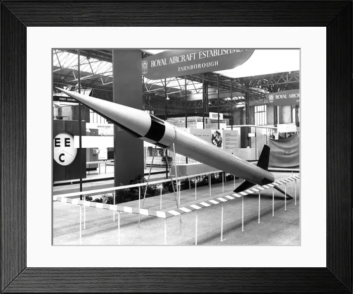 Framed Print : A model of the Skylark sounding rocket on display Framed Print : A model of the Skylark sounding rocket on display