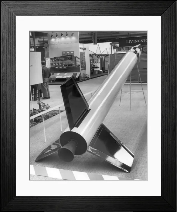 Framed Print : A model of the Skylark sounding rocket on display Framed Print : A model of the Skylark sounding rocket on display