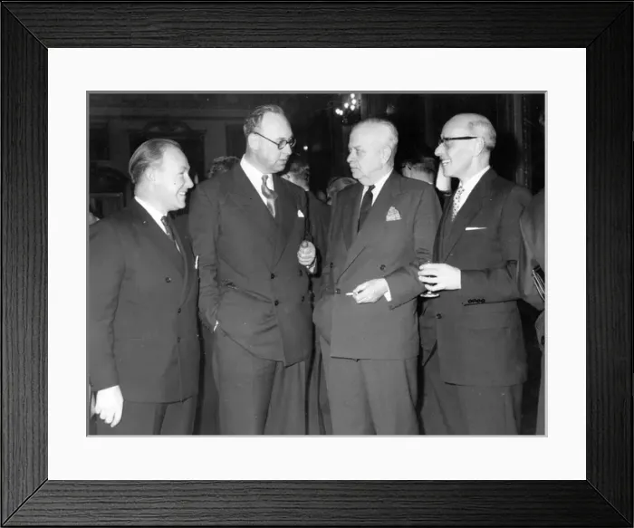 Framed Print : From left: John W R Taylor Peter Masefield Leonard Bridge Framed Print : From left: John W R Taylor Peter Masefield Leonard Bridge