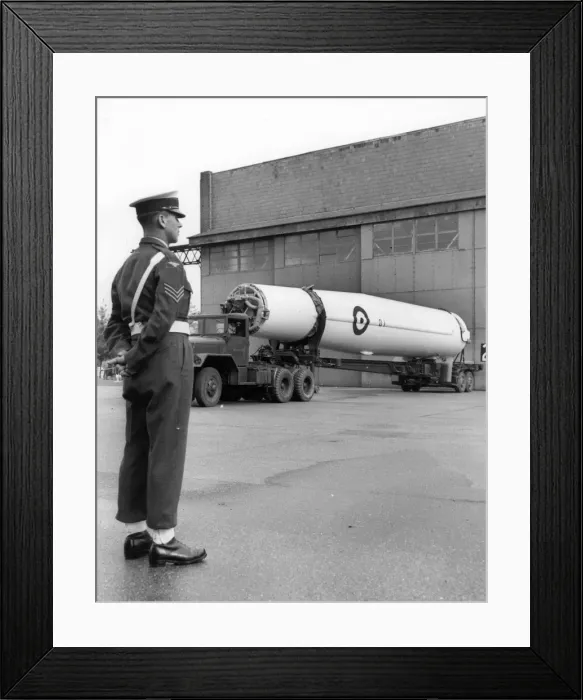 Framed Print : The first Thor missile for the RAF at Feltwell Norfolk Framed Print : The first Thor missile for the RAF at Feltwell Norfolk