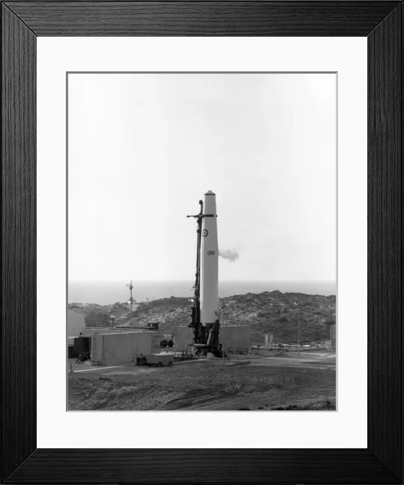 Framed Print : Liquid oxygen vapour escapes during pre-launch checkout Framed Print : Liquid oxygen vapour escapes during pre-launch checkout
