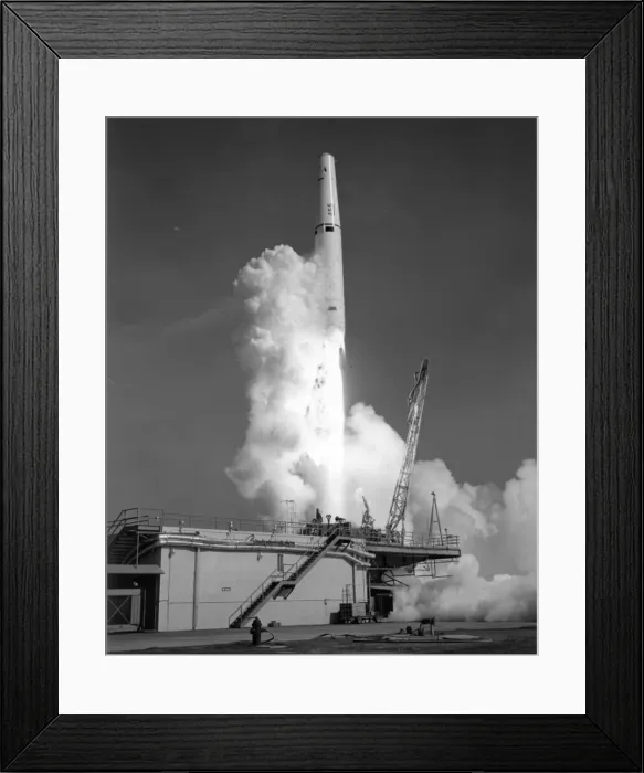 Framed Print : A Thor IRBM is launched from Air Force Missile Test Centre Framed Print : A Thor IRBM is launched from Air Force Missile Test Centre