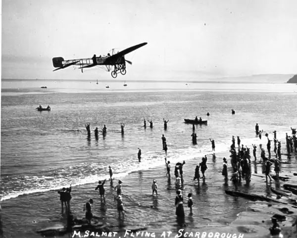 M Salmet flying a Bleriot XI at Scarborough