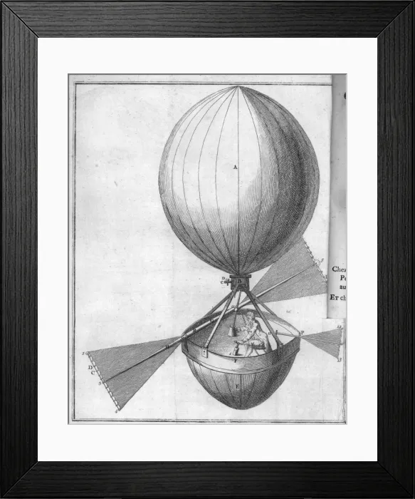 Framed Print : Plate from Considerations sur le Globe Aerostatique