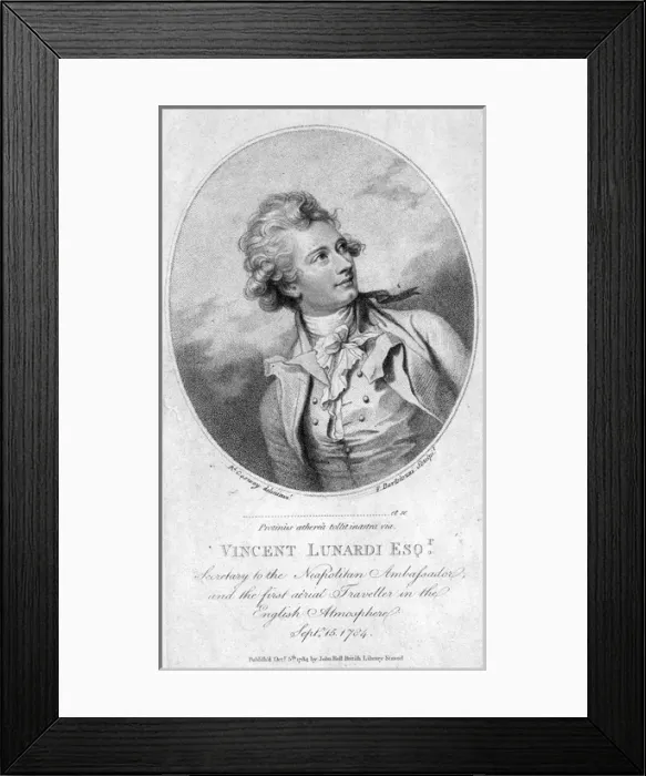 Framed Print : Plate from An Account of the First Aerial Voyage in England Framed Print : Plate from An Account of the First Aerial Voyage in England