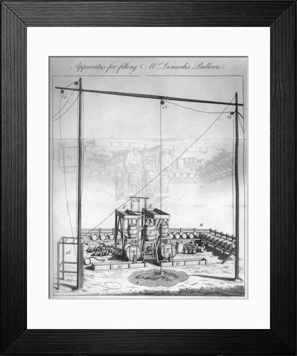 Framed Print : Plate from An Account of the First Aerial Voyage in England Framed Print : Plate from An Account of the First Aerial Voyage in England