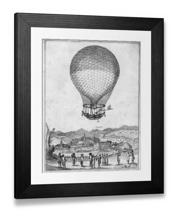 Framed Print : Plate from Relation du 15me Voyage Aerien de Mr Blanchard Framed Print : Plate from Relation du 15me Voyage Aerien de Mr Blanchard