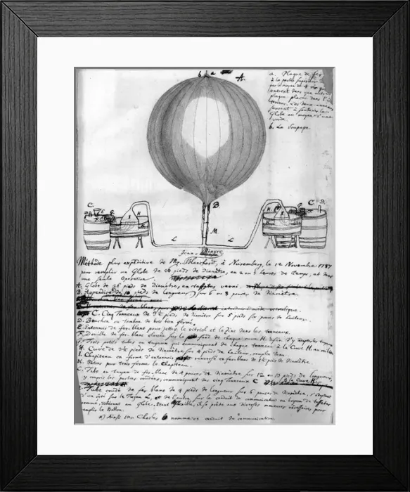 Framed Print : Plate from Blanchard pamphlets 1787 Framed Print : Plate from Blanchard pamphlets 1787