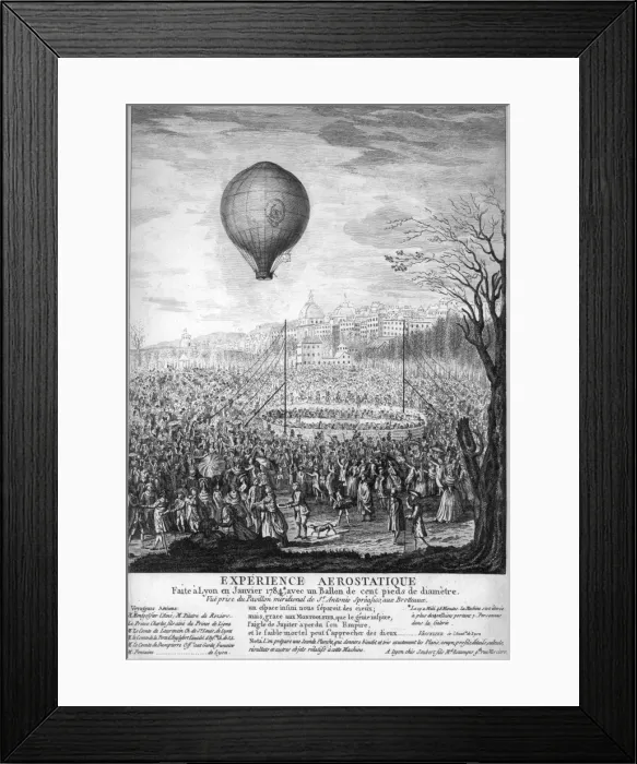 Framed Print : Experience Aerostatique Faite ࠌyon Framed Print : Experience Aerostatique Faite ࠌyon