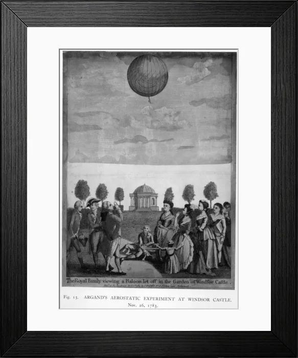 Framed Print : Argands aerostatic experiment at Windsor Castle Framed Print : Argands aerostatic experiment at Windsor Castle