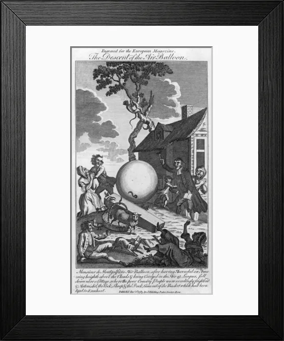 Framed Print : The Descent of the Air Balloon Framed Print : The Descent of the Air Balloon