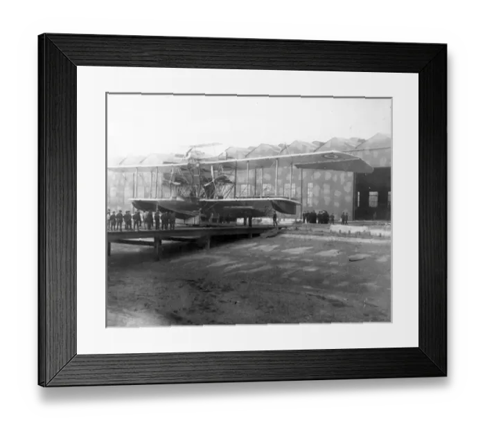 Framed Print : Porte / Felixstowe Baby with a Bristol Scout on the upper wing Framed Print : Porte / Felixstowe Baby with a Bristol Scout on the upper wing