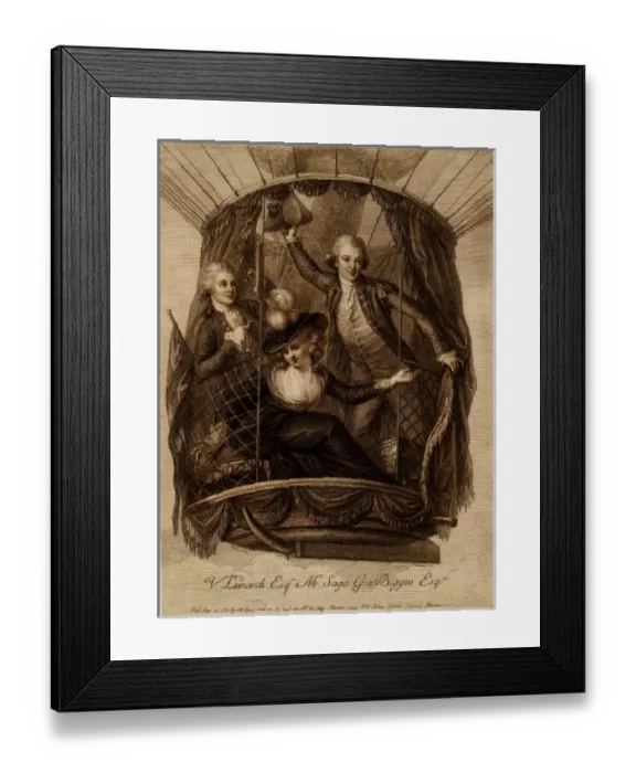 Framed Print : George Biggin, Letitia Sage and Vincenzo Lunardi ascending Framed Print : George Biggin, Letitia Sage and Vincenzo Lunardi ascending