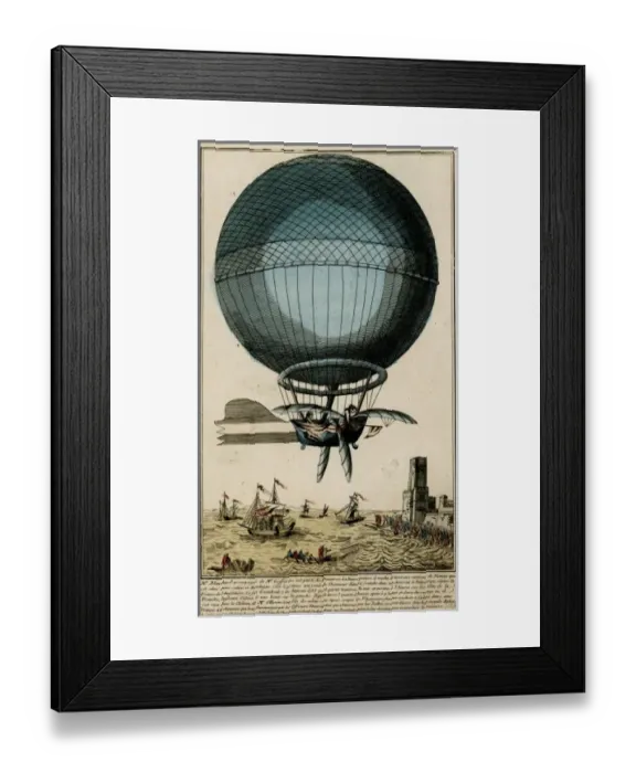 Framed Print : The first aerial crossing of the English Channel - Blanchard Framed Print : The first aerial crossing of the English Channel - Blanchard