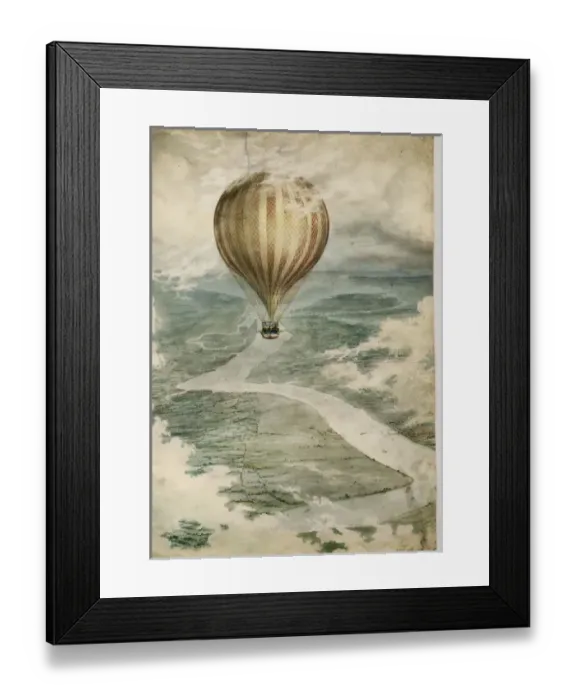 Framed Print : Watercolour of Charles Greens Royal Vauxhall Framed Print : Watercolour of Charles Greens Royal Vauxhall