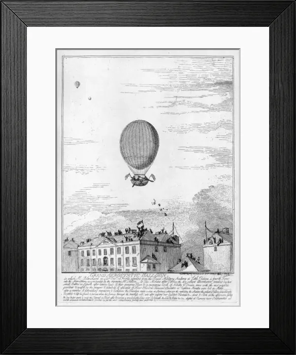 Framed Print : Grand Aerostatic Balloon - Blanchard Framed Print : Grand Aerostatic Balloon - Blanchard