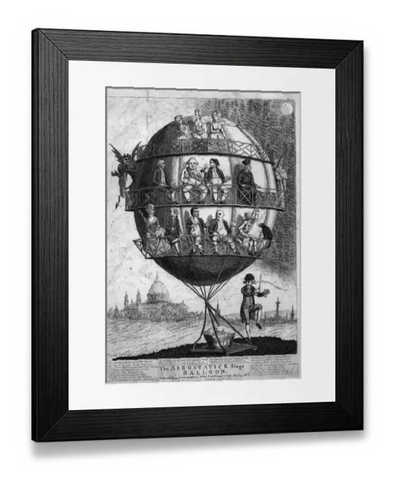 Framed Print : The Aerostatic Stage Balloon (1783) Framed Print : The Aerostatic Stage Balloon (1783)