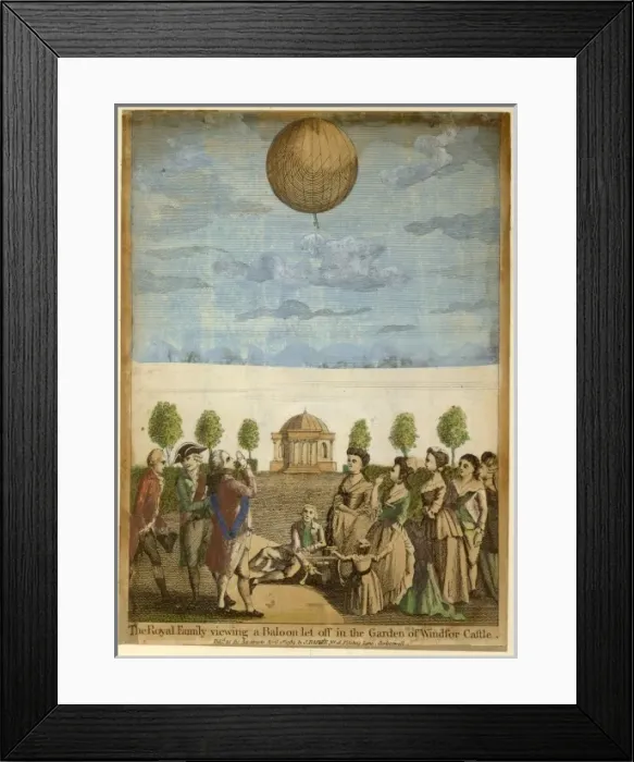 Framed Print : The king and queen reviewing a balloon - Windsor Framed Print : The king and queen reviewing a balloon - Windsor