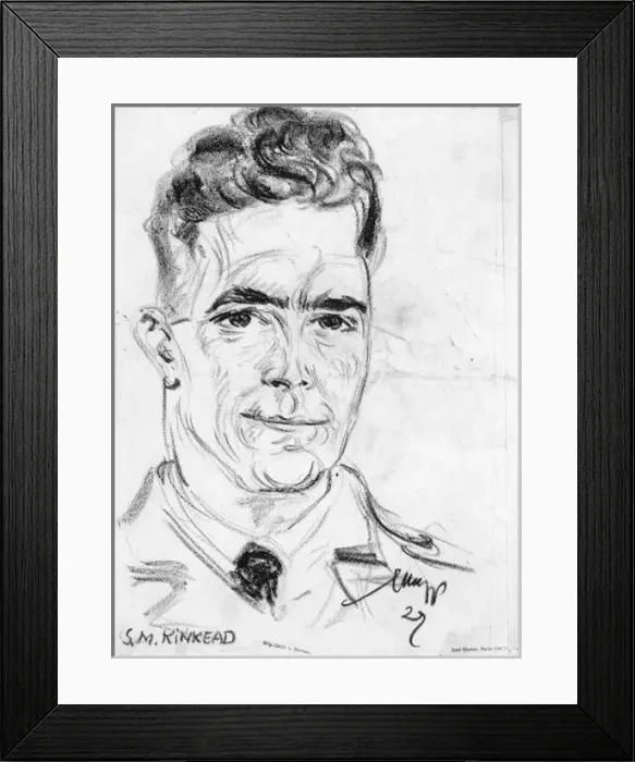 Framed Print : Flt Lts M Kinkead drawn by Emil Stumpp Framed Print : Flt Lts M Kinkead drawn by Emil Stumpp