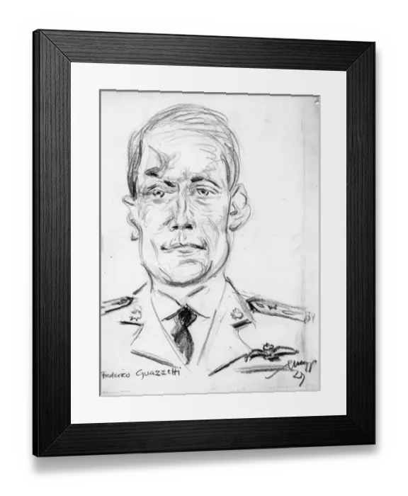 Framed Print : Capt Frederico Guazzetti drawn by Emil Stumpp Framed Print : Capt Frederico Guazzetti drawn by Emil Stumpp
