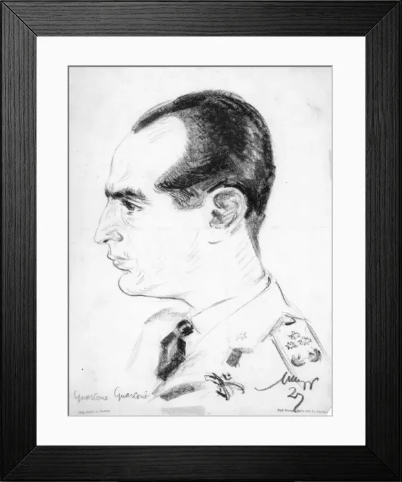 Framed Print : Capt Guascone Guasconi drawn by Emil Stumpp Framed Print : Capt Guascone Guasconi drawn by Emil Stumpp