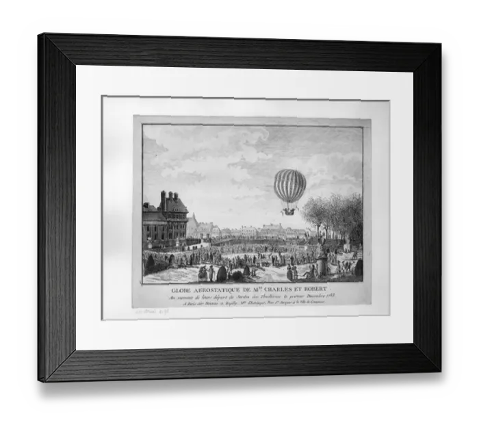 Framed Print : Ascent from the Tuilleries Garden of Charles and Robert Framed Print : Ascent from the Tuilleries Garden of Charles and Robert