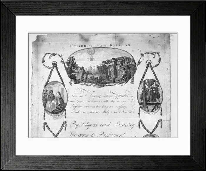 Framed Print : Lunardis new balloon 1785 Framed Print : Lunardis new balloon 1785