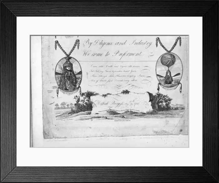 Framed Print : Lunardis new balloon 1785 Framed Print : Lunardis new balloon 1785