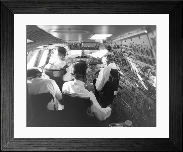 Framed Print : A crowded Concorde flightdeck Framed Print : A crowded Concorde flightdeck