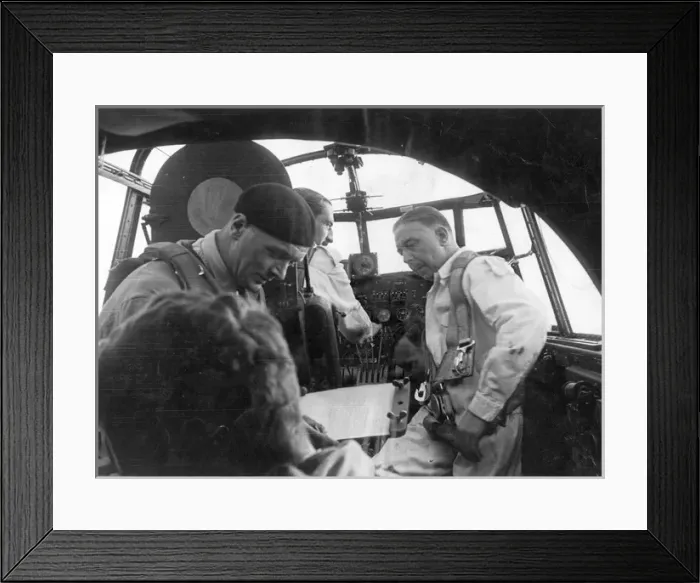 Framed Print : The crew during the flight test of an Avro Lancaster Framed Print : The crew during the flight test of an Avro Lancaster