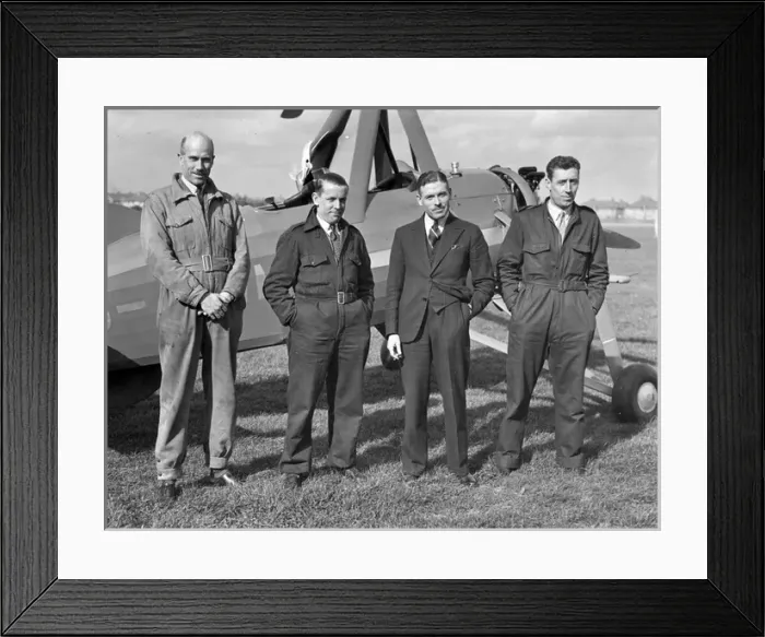 Framed Print : A group of four alongside an Avro 671 Cierva C30A Framed Print : A group of four alongside an Avro 671 Cierva C30A