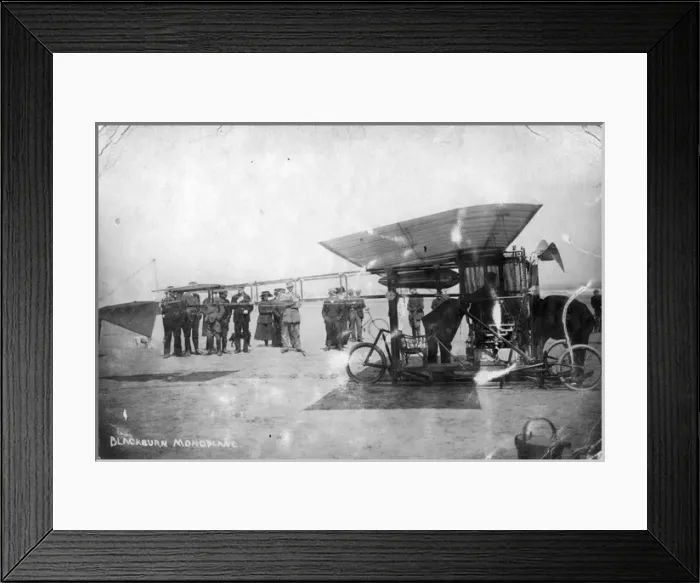 Framed Print : The First Blackburn Monoplane on the sands at Marske Framed Print : The First Blackburn Monoplane on the sands at Marske