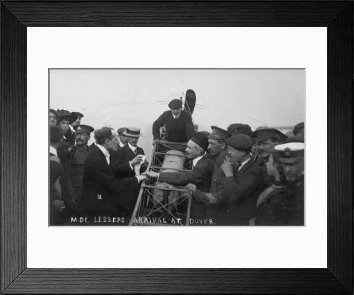 Framed Print : Jacques de Lesseps arrival at Dover in his Bleriot XI Framed Print : Jacques de Lesseps arrival at Dover in his Bleriot XI