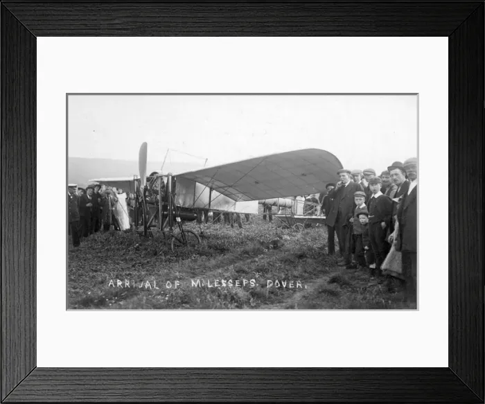 Framed Print : Jacques de Lesseps arrival at Dover in his Bleriot XI Framed Print : Jacques de Lesseps arrival at Dover in his Bleriot XI