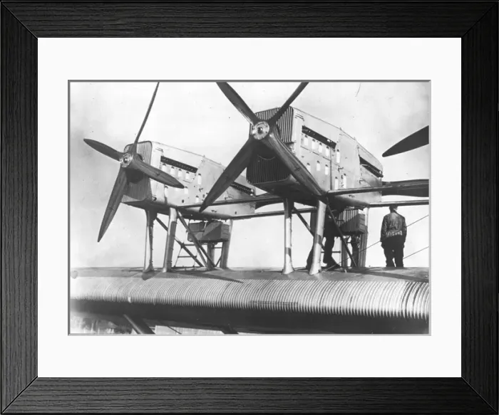 Framed Print : Dornier DoX-1b D-1929 engine installation Framed Print : Dornier DoX-1b D-1929 engine installation