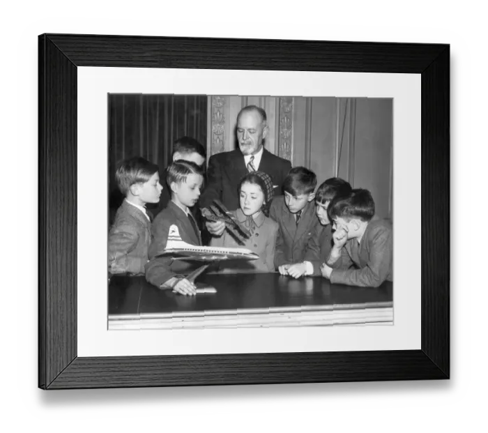 Framed Print : Captain O P Jones following his lecture Framed Print : Captain O P Jones following his lecture