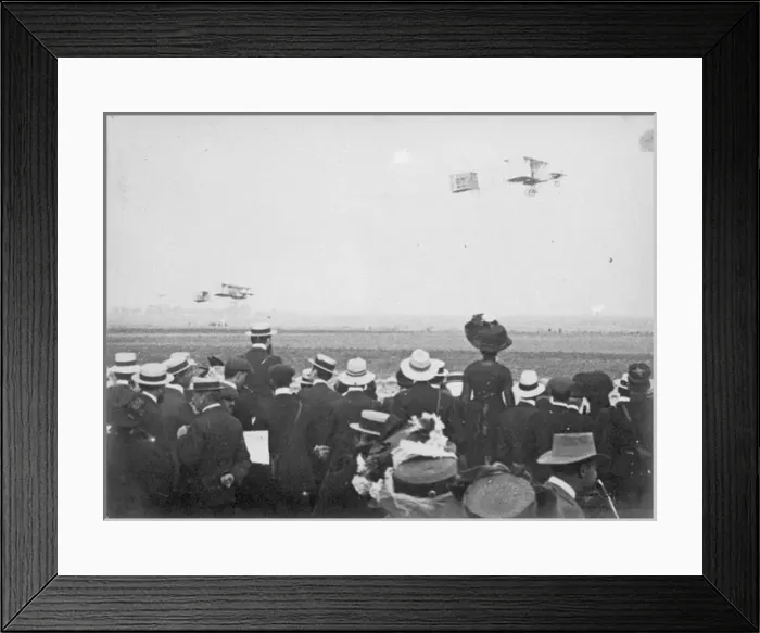 Framed Print : Voison biplanes at Reims in August 1909 Framed Print : Voison biplanes at Reims in August 1909