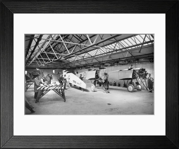 Framed Print : Avro 504Ks (including D8793) under construction Framed Print : Avro 504Ks (including D8793) under construction