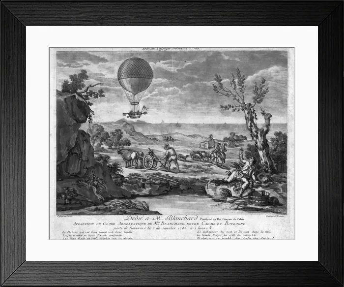 Framed Print : Dedie a Mr Blanchard - Apparition du Globe Aerostatique Framed Print : Dedie a Mr Blanchard - Apparition du Globe Aerostatique