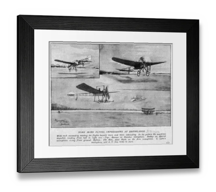 Framed Print : Some flying impressions at Brooklands June 1910 Framed Print : Some flying impressions at Brooklands June 1910