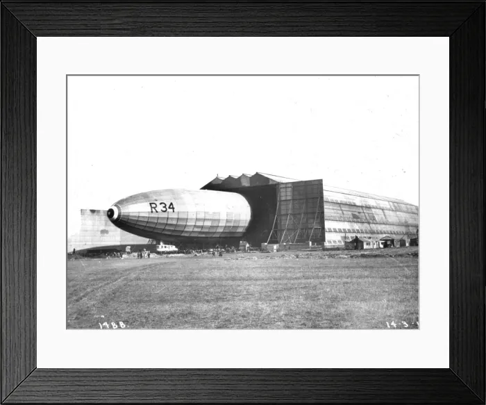 Framed Print : The R34 airship being walked out Framed Print : The R34 airship being walked out