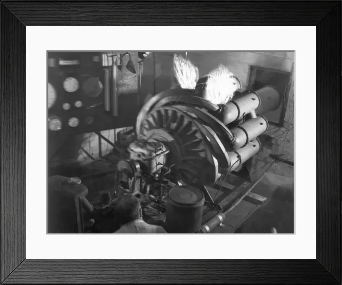 Framed Print : Whittle gas turbine in a disused foundry at Lutterworth Framed Print : Whittle gas turbine in a disused foundry at Lutterworth