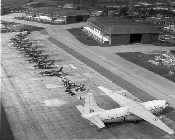 Jaguars of No54 Squadron and a RAF Short SC-5 Belfast CMk1