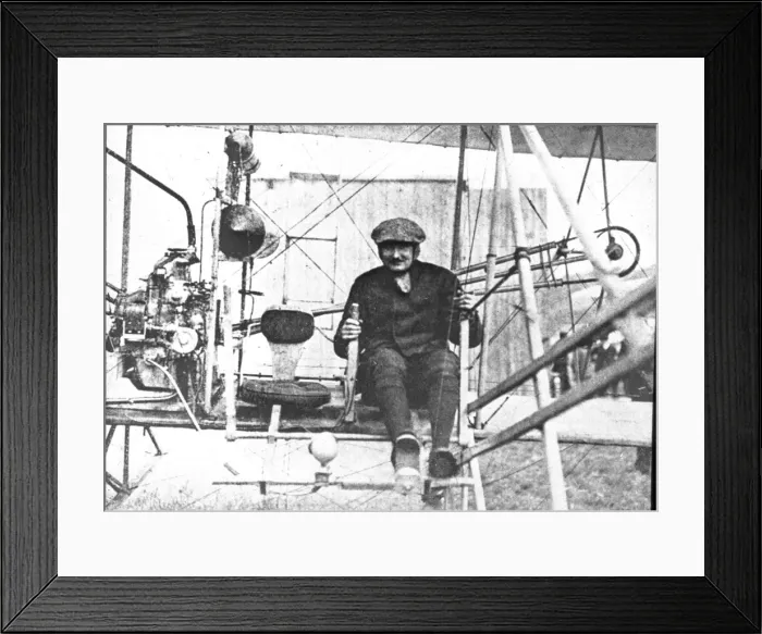 Framed Print : Alec Ogilvie in his Wright biplane Framed Print : Alec Ogilvie in his Wright biplane