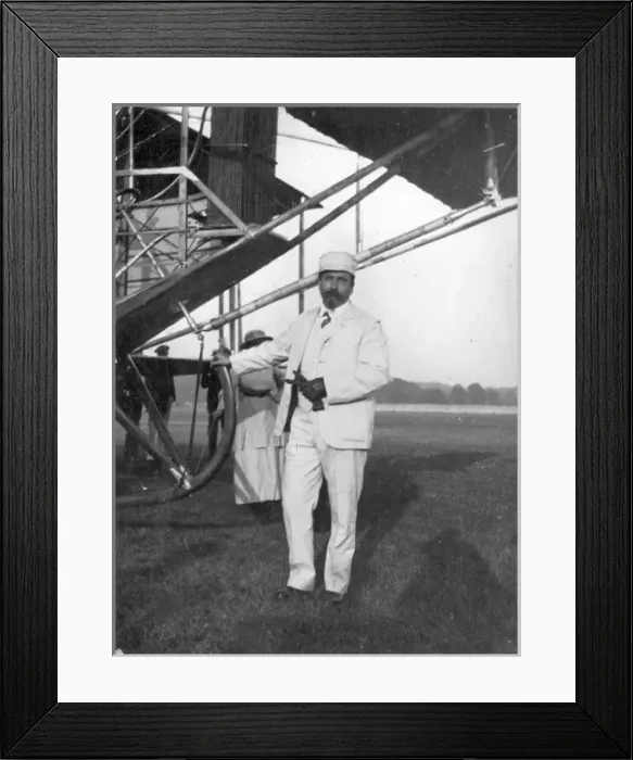 Framed Print : Samuel Franklin Cody (1862-1913) in front of his hydro-bipla Framed Print : Samuel Franklin Cody (1862-1913) in front of his hydro-bipla