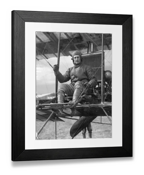 Framed Print : Leon Chouret on his Farman Biplane Framed Print : Leon Chouret on his Farman Biplane