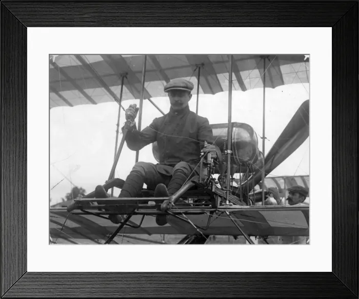 Framed Print : Van den Born on his Farman Biplane Framed Print : Van den Born on his Farman Biplane