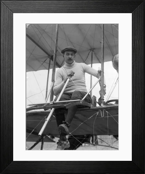 Framed Print : De Petrovsky on his Somner Biplane Framed Print : De Petrovsky on his Somner Biplane