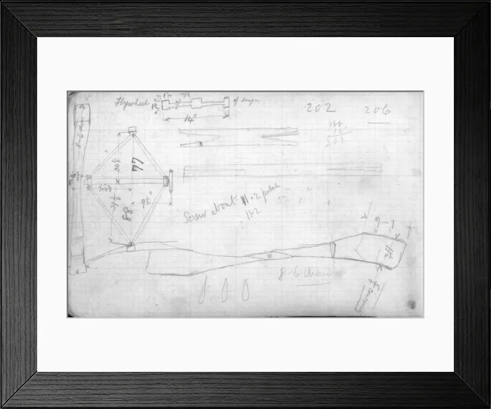 Framed Print : Horace Shorts notebook - sketches of Wright Flyer at Pau Framed Print : Horace Shorts notebook - sketches of Wright Flyer at Pau